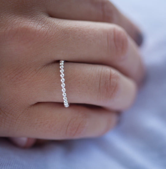 bague petites boules en argent