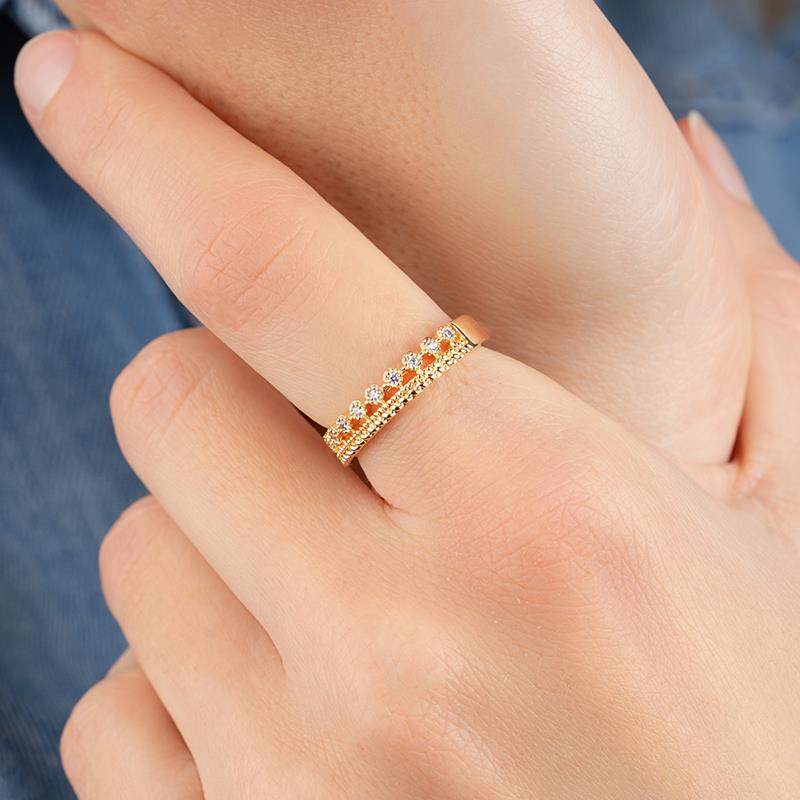 Bague couronne double plaqué or