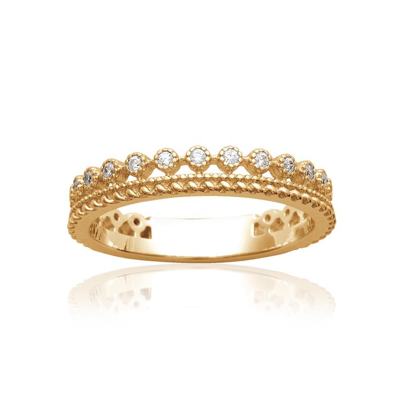Bague couronne double plaqué or