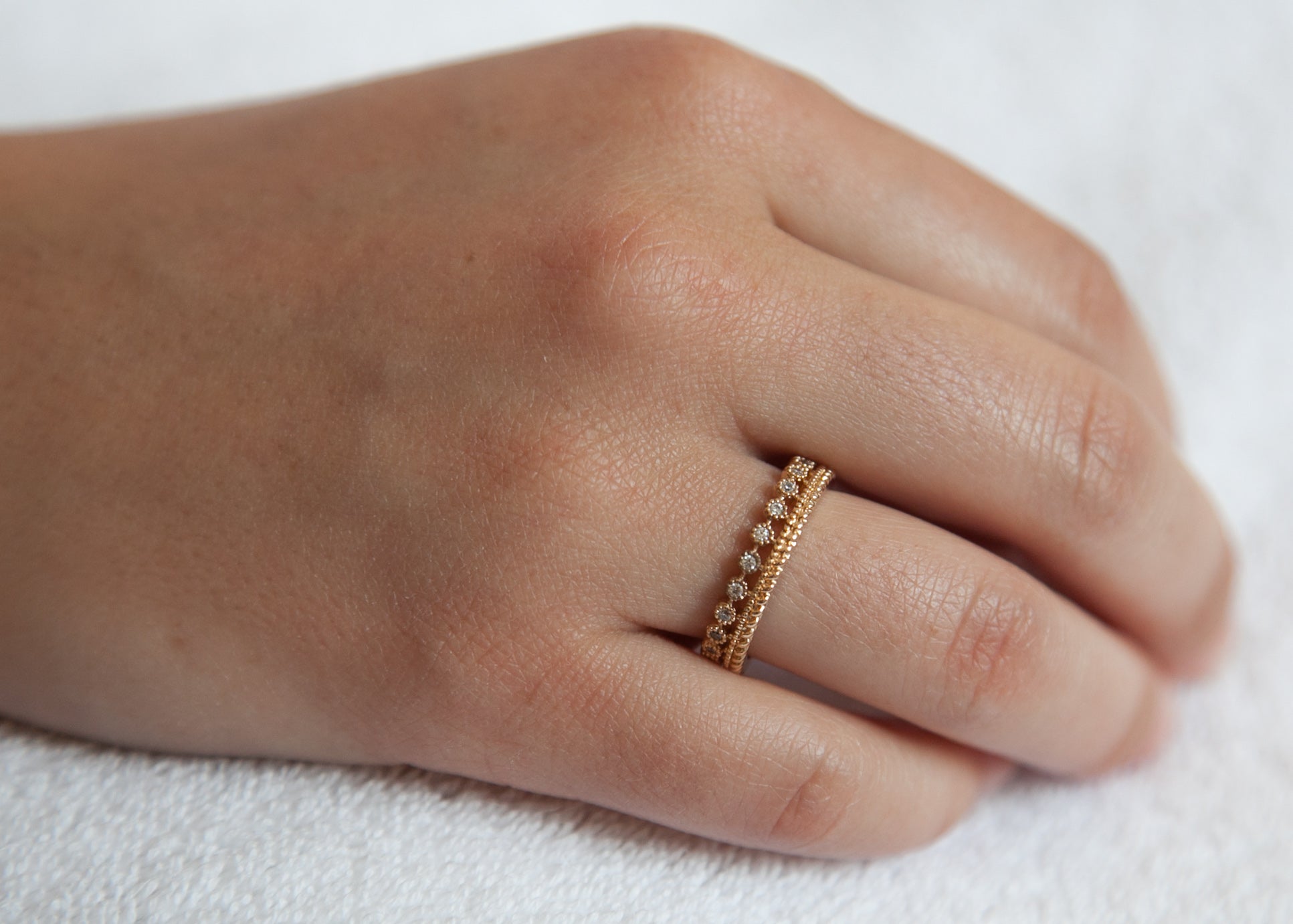 Bague couronne double plaqué or