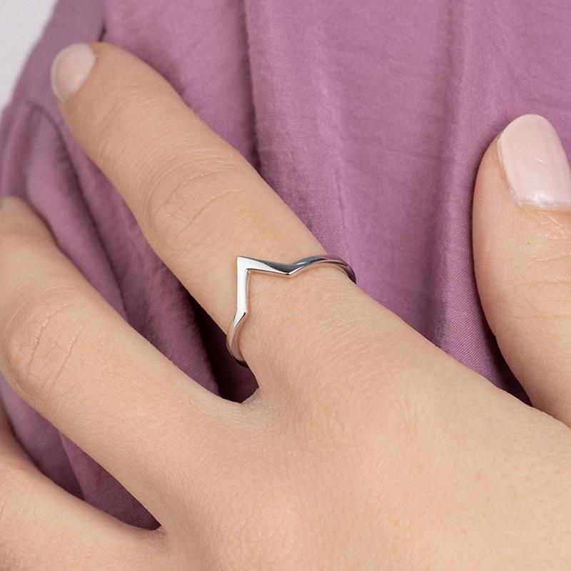 Bague triangle en argent véritable