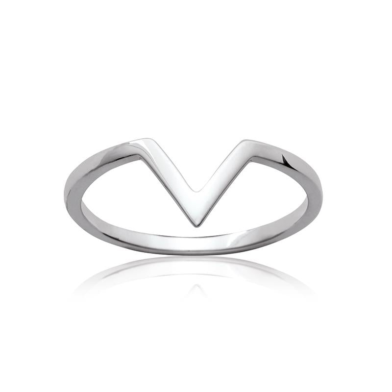 Bague triangle en argent véritable