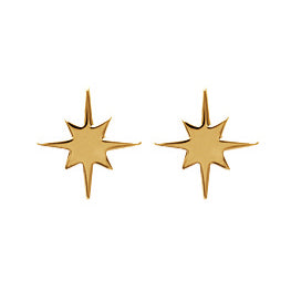 Boucles d'oreilles étoile du nord plaqué or