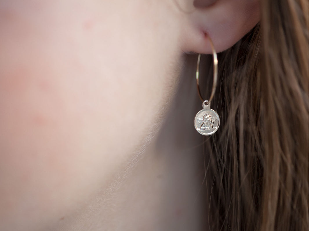 boucles d'oreilles créoles rose médiévales orientales cuivre