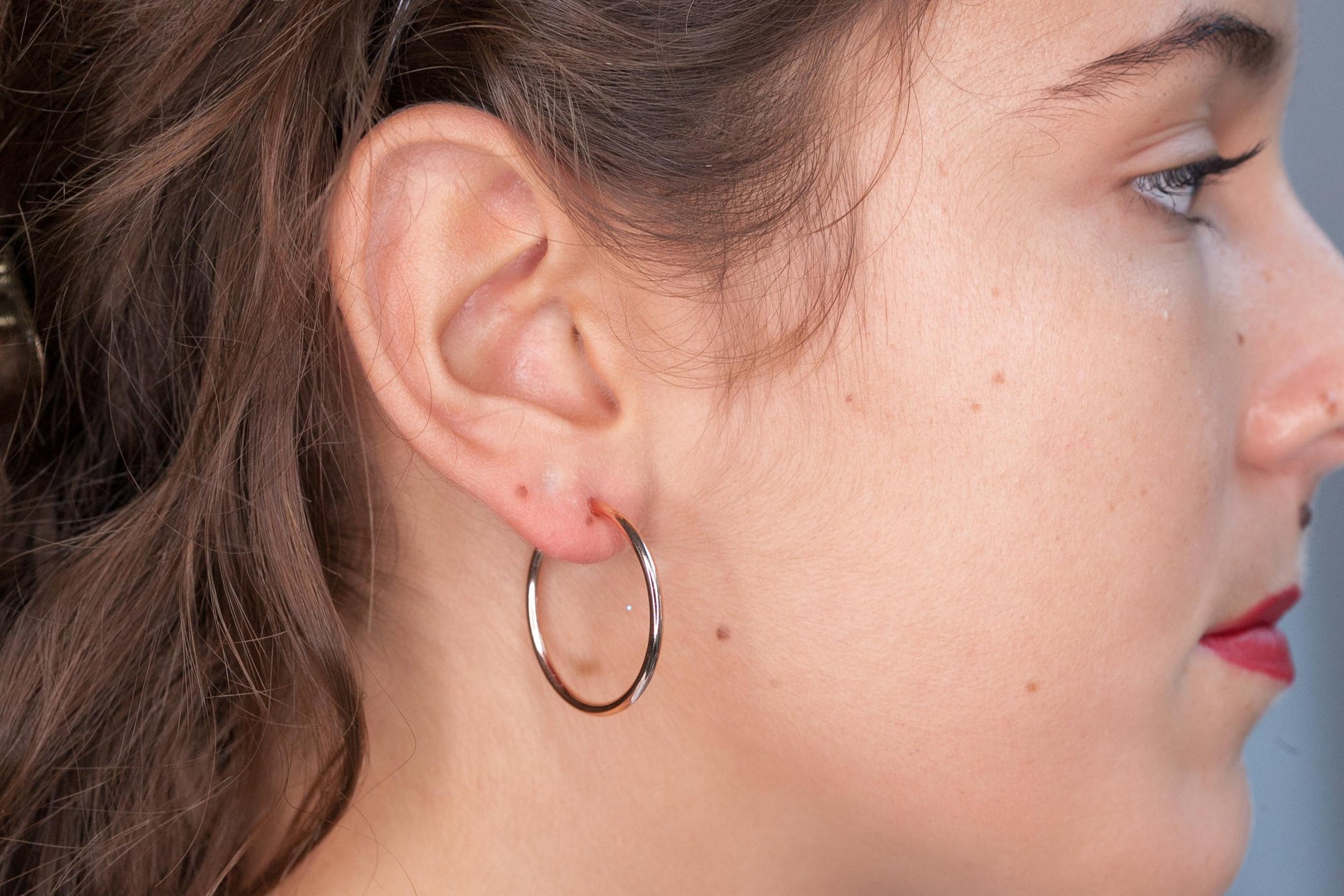 Boucles d'oreilles créoles clips pour oreilles non percées Plaqué or rose