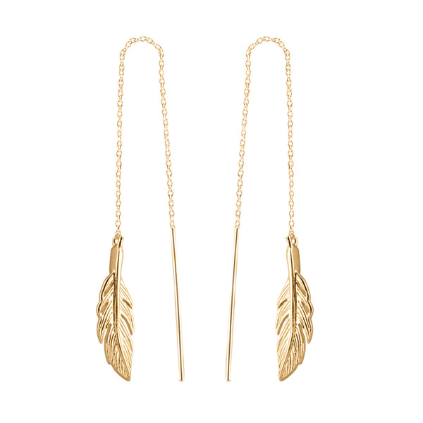 Yumilok Boucles D'Oreilles Pendantes Plume Acier Inoxydable – Design Moderne & Créatif – Bijoux Homme Femme Ado – Style Plume Longue Étanche & Hypoallergénique
