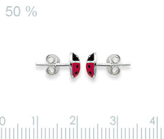 Boucle oreille enfant coccinelle argent