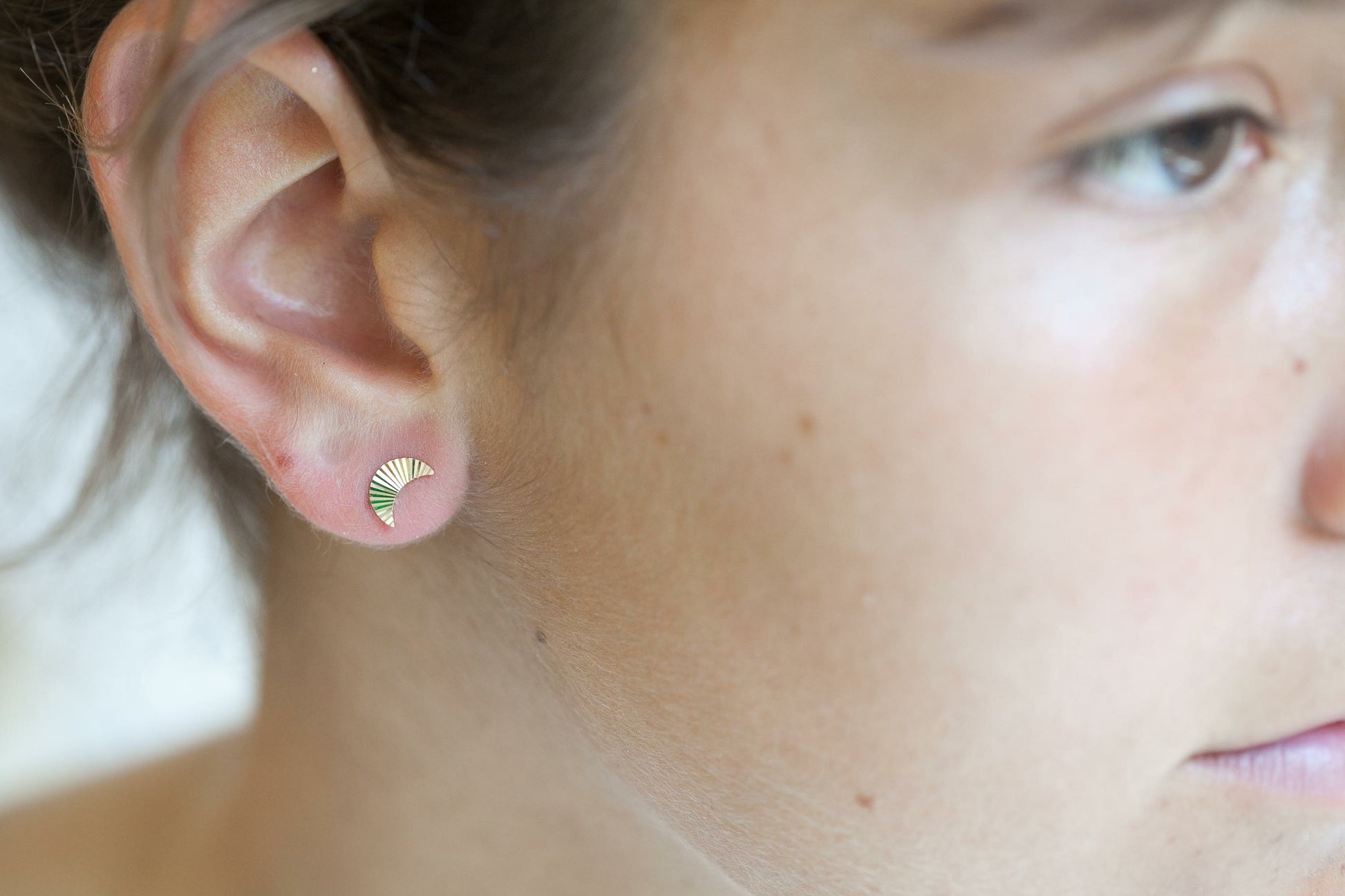 Boucles d'oreilles lune plaqué or