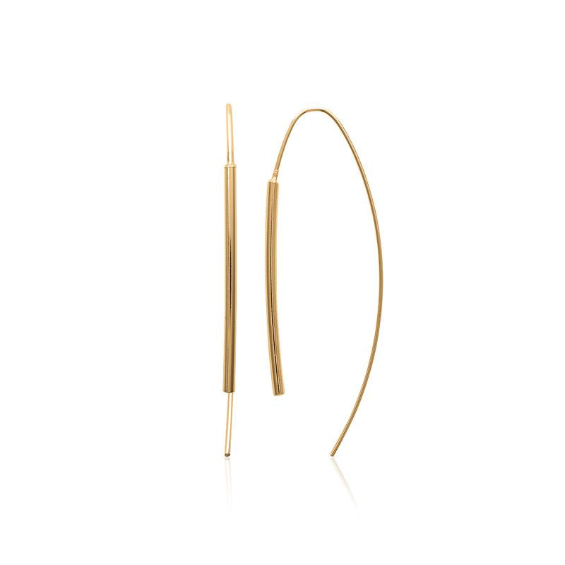 Boucles d'oreilles traversantes minimalistes plaqué or
