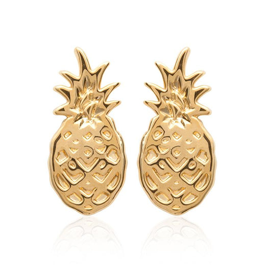 Boucles d'oreilles ananas plaqué or