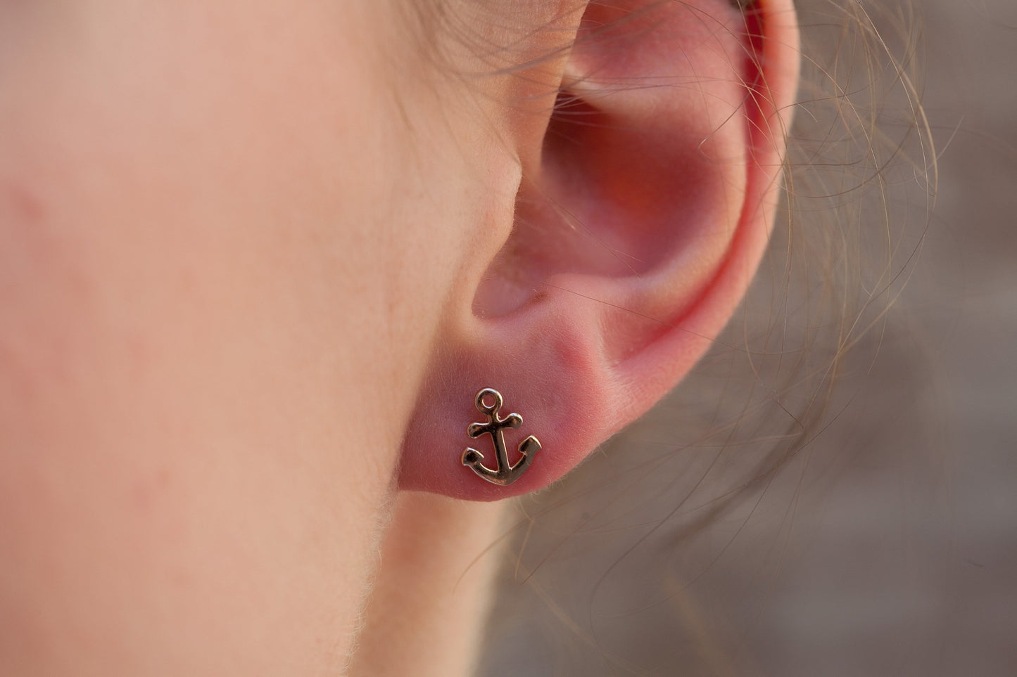 Boucles d'oreilles ancre plaqué or