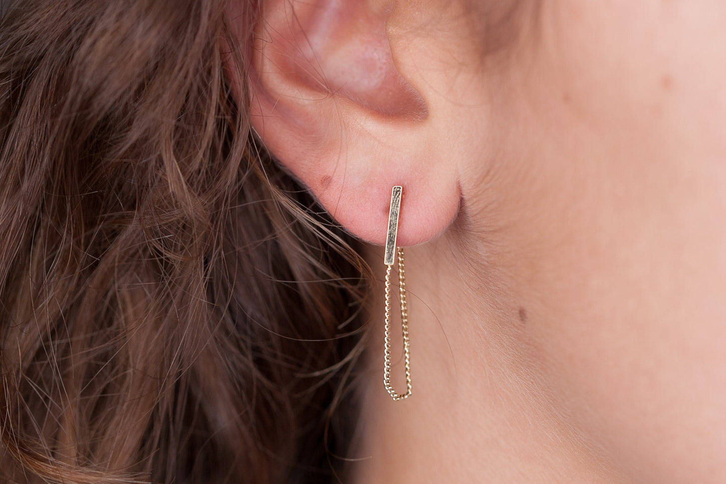 Boucles d'oreilles chaîne plaqué or