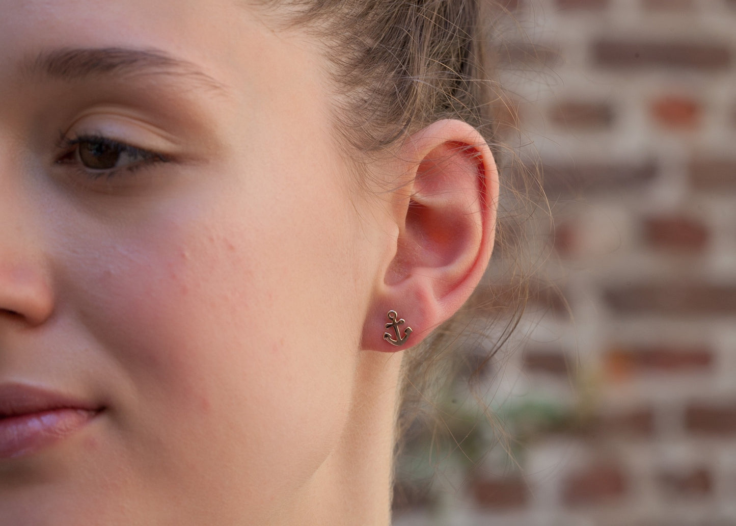 Boucles d'oreilles ancre plaqué or