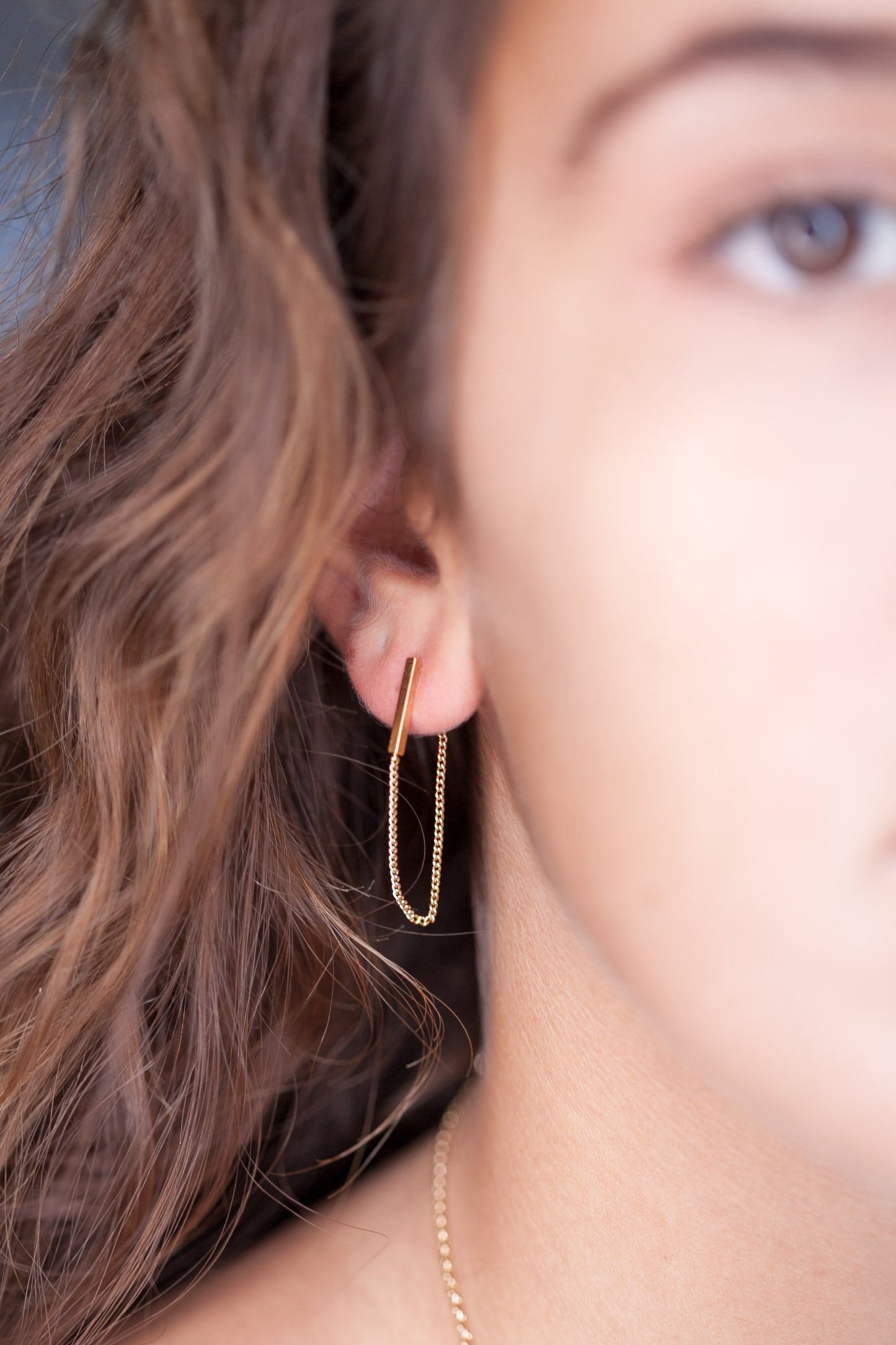 Boucles d'oreilles chaîne plaqué or