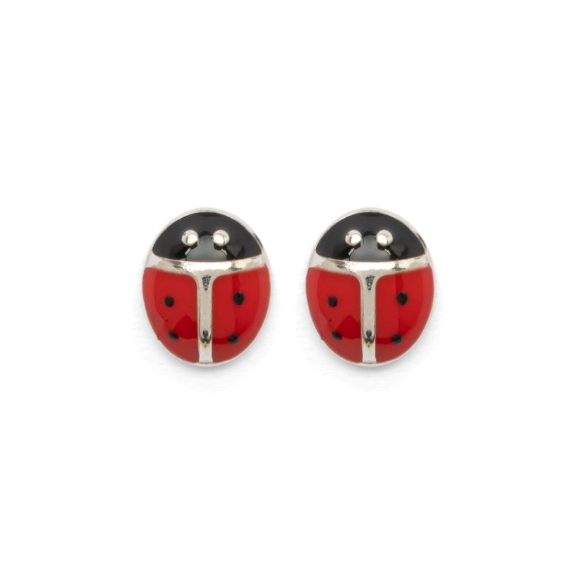 Boucles d'oreilles coccinelles en argent