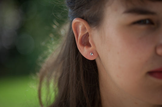 Boucles d'oreille étoile en argent véritable