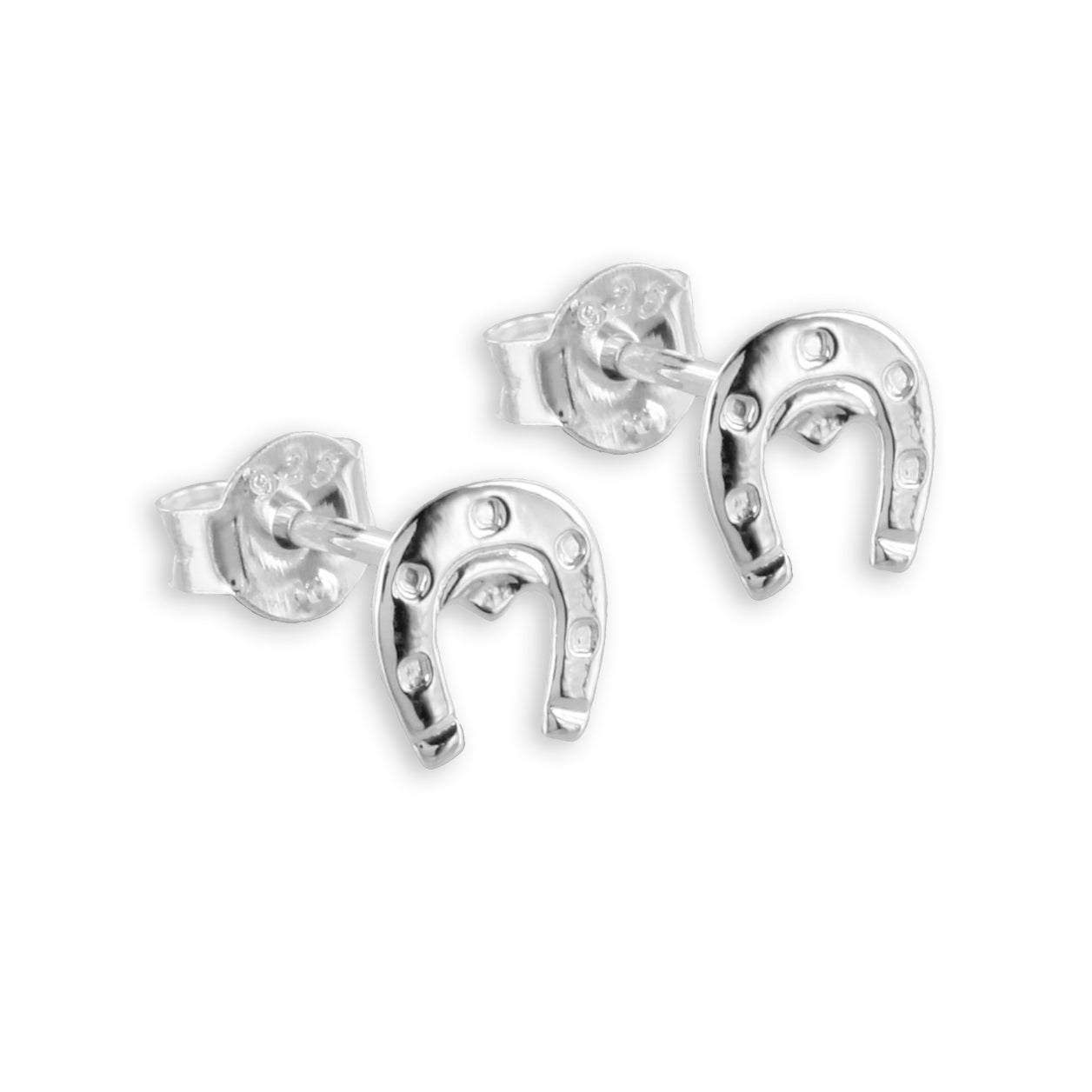 boucles oreilles fer à cheval en argent