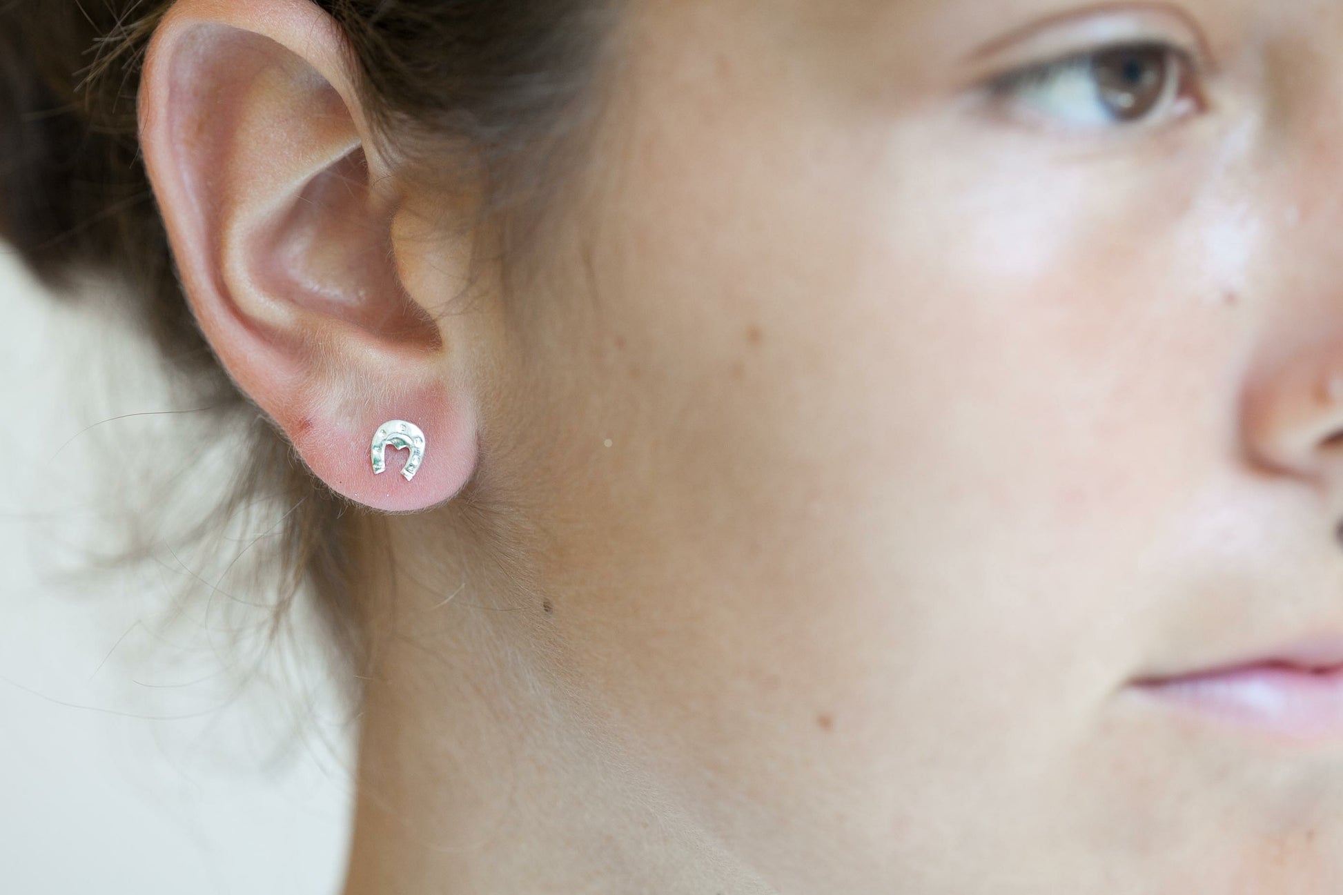 boucles oreilles fer à cheval en argent
