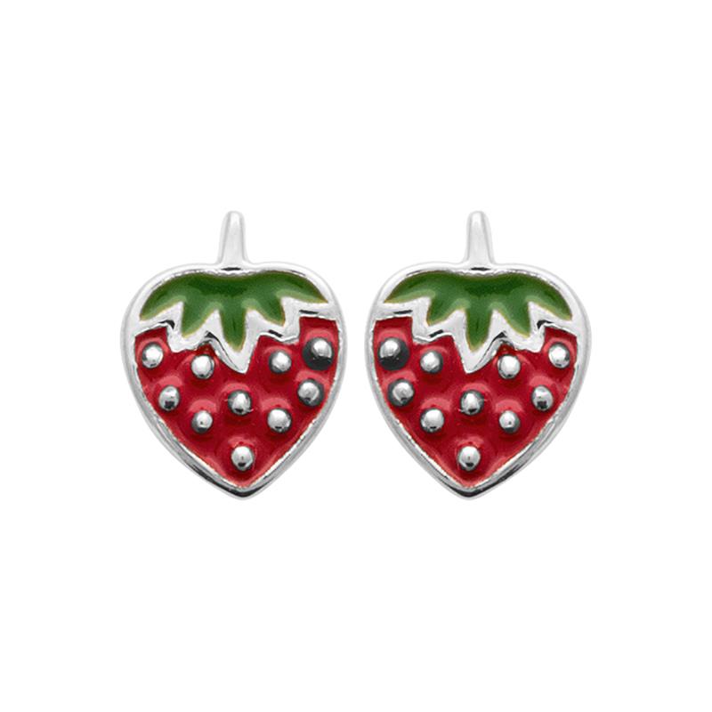 Boucles d'oreilles fraises en argent