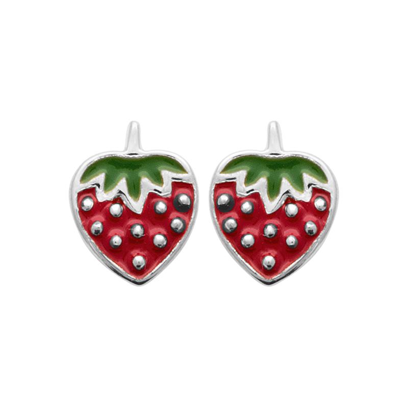 Boucles d'oreilles fraises en argent