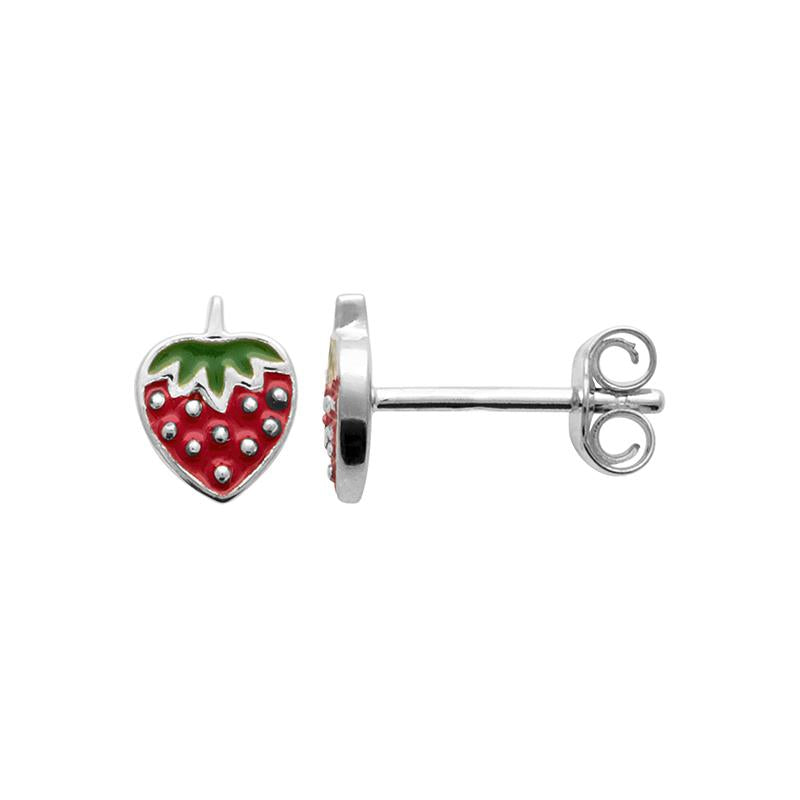 Boucles d'oreilles fraises en argent