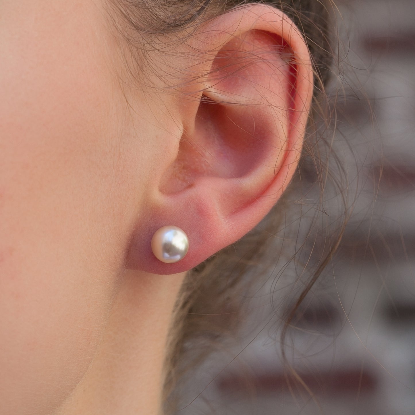 Boucle d oreille perle plaqué or – Elise et moi