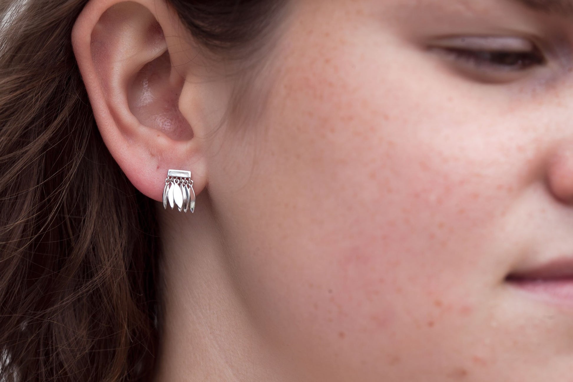 Boucles d'oreilles pétales en argent