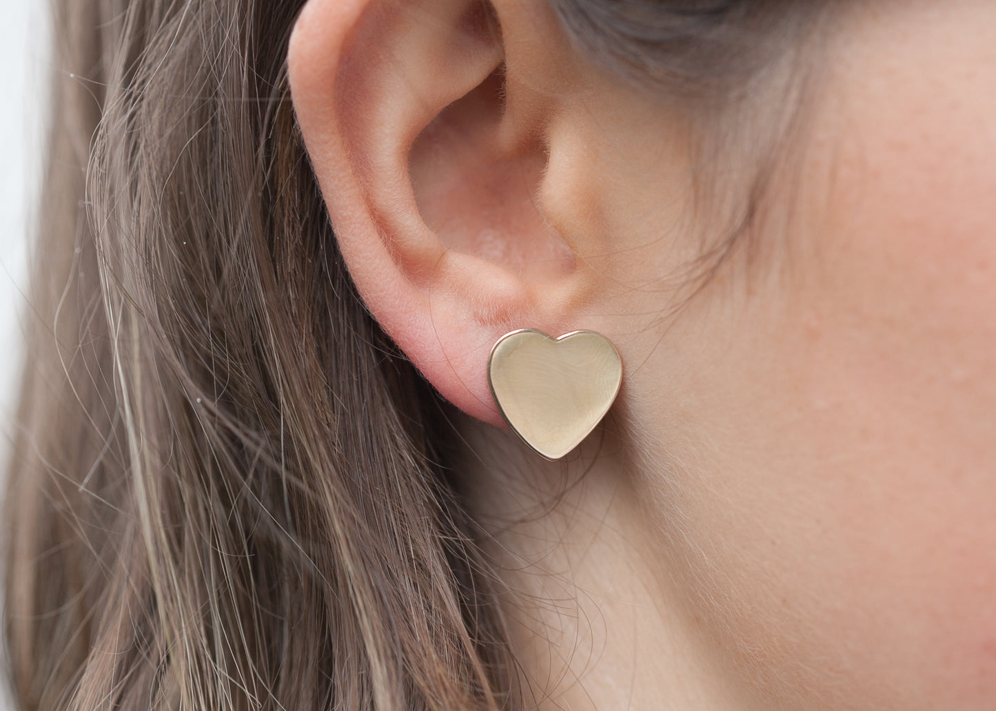 Boucles d'oreilles grand coeur plaqué or 16 carats