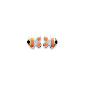 Boucles d'oreilles poisson-clown en argent véritable
