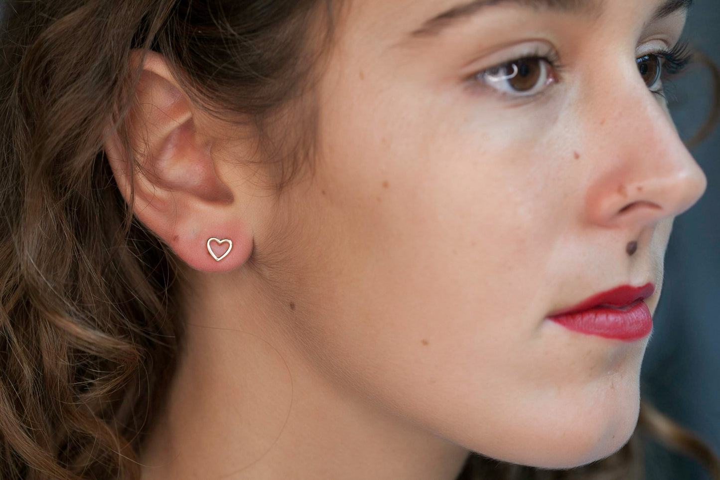 boucles oreilles coeur ajouré plaqué or