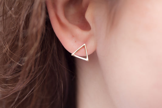 Boucles d'oreilles triangle plaqué or