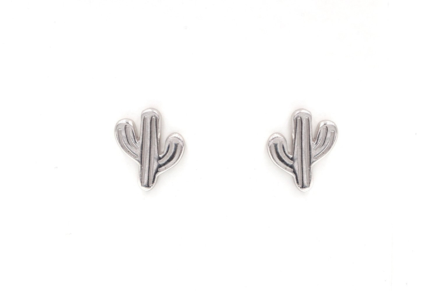 Boucles d'oreilles puces cactus en argent