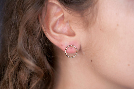 Boucles d'oreilles rond petites boules plaqué or