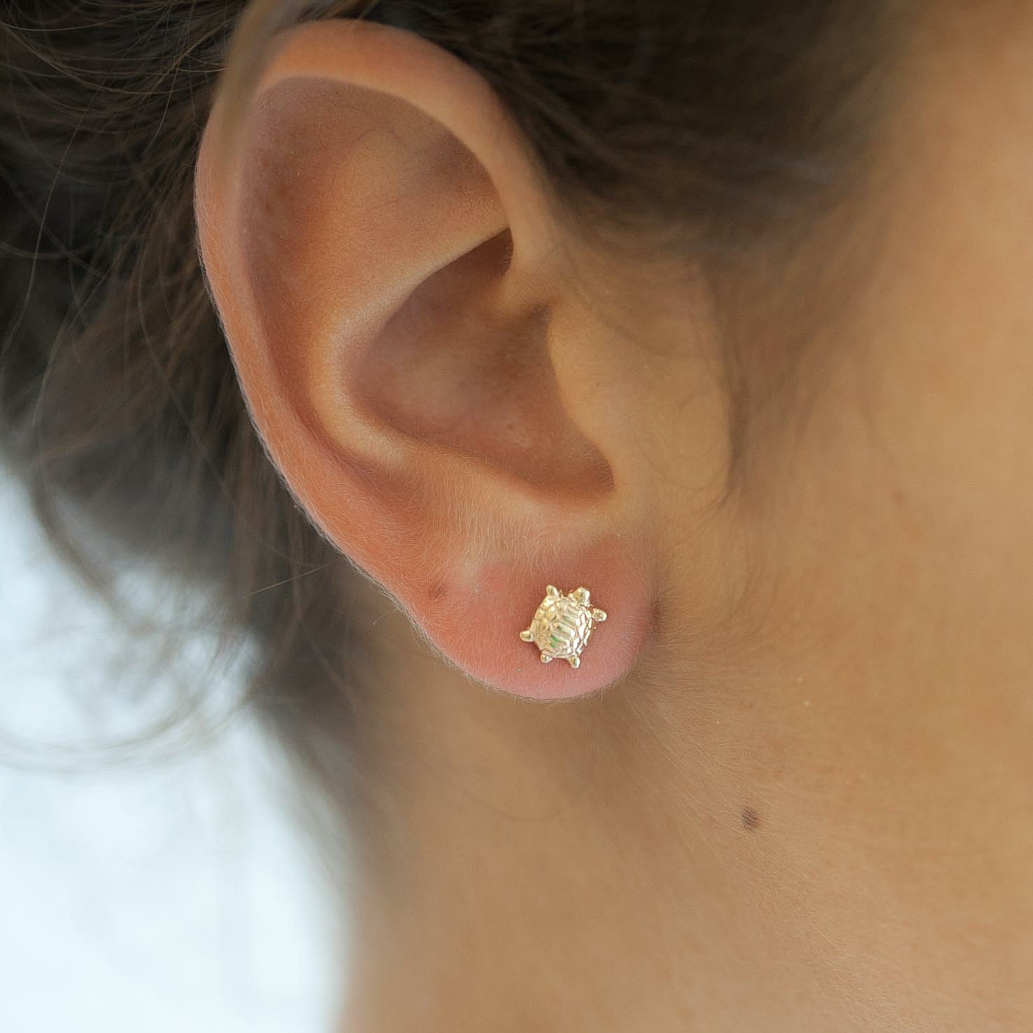 BALCANO - Turtle / Boucles d'oreilles Tortue type perceuse avec zirconium  plaqué or rose 18K ¤ Boutique en ligne BALCANO