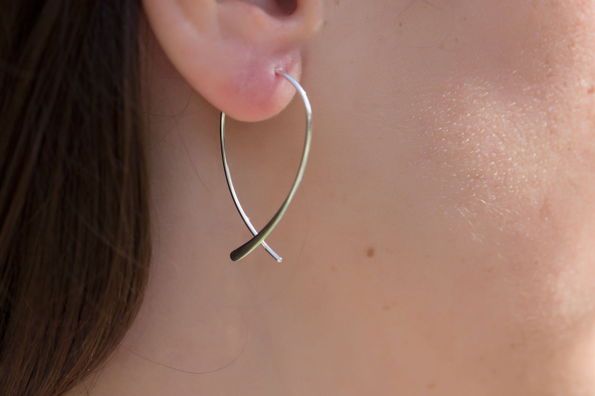 Créoles simples gouttes en argent