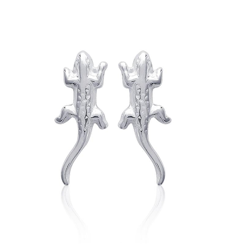Boucles d'oreilles lézard en argent
