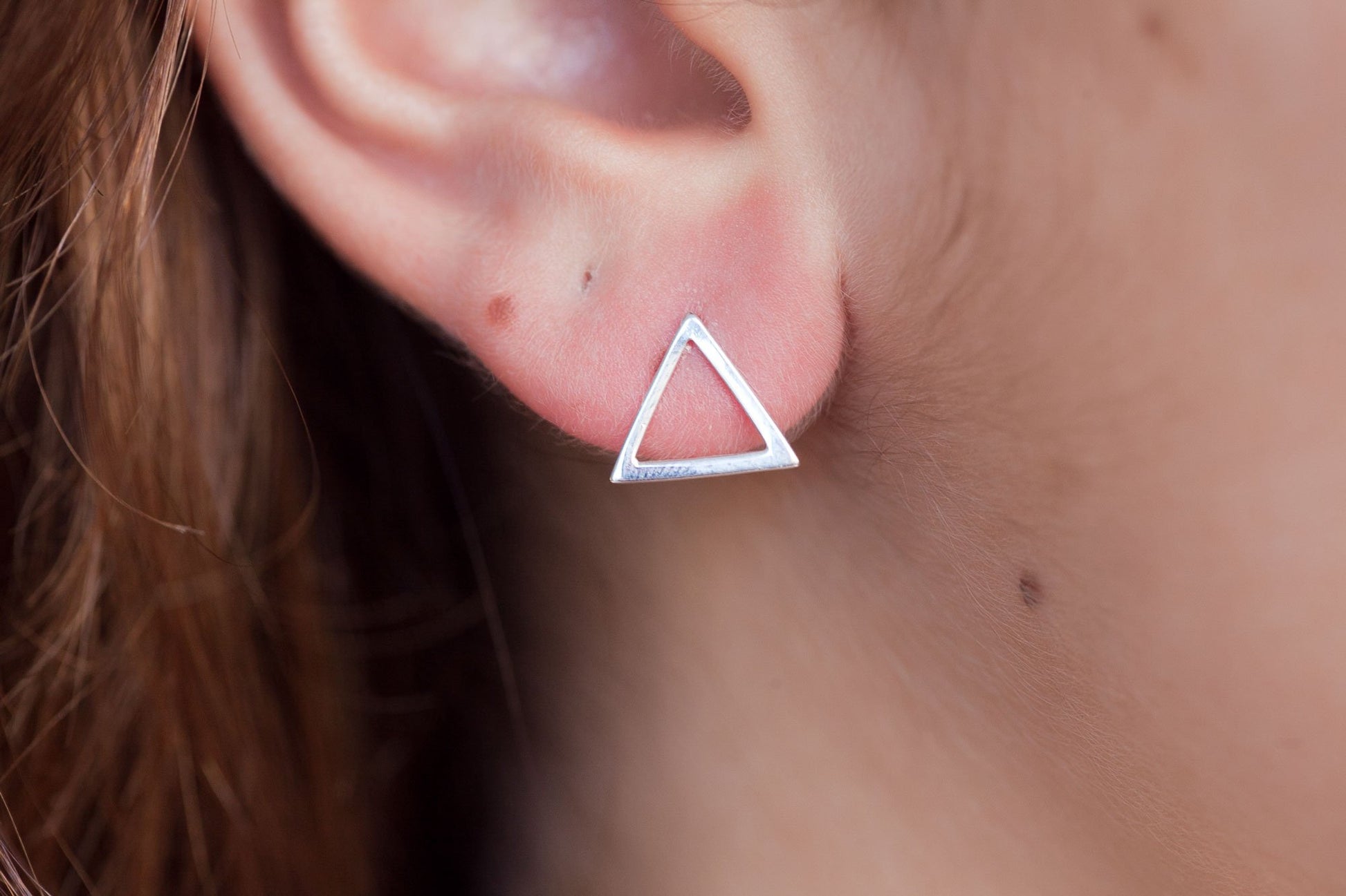 Boucles d'oreille triangle en argent
