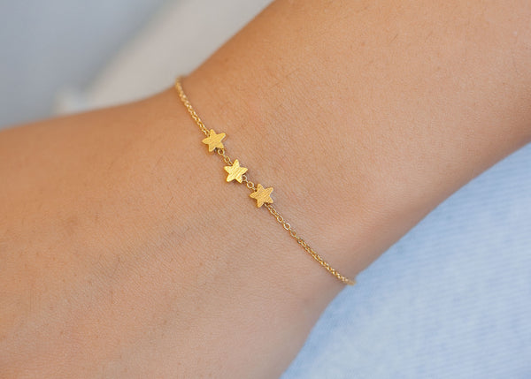 Bracelet étoile Fantaisie Couleur Or Alliage - Cadeau Pour Fille - Neuf Avec étiquettes