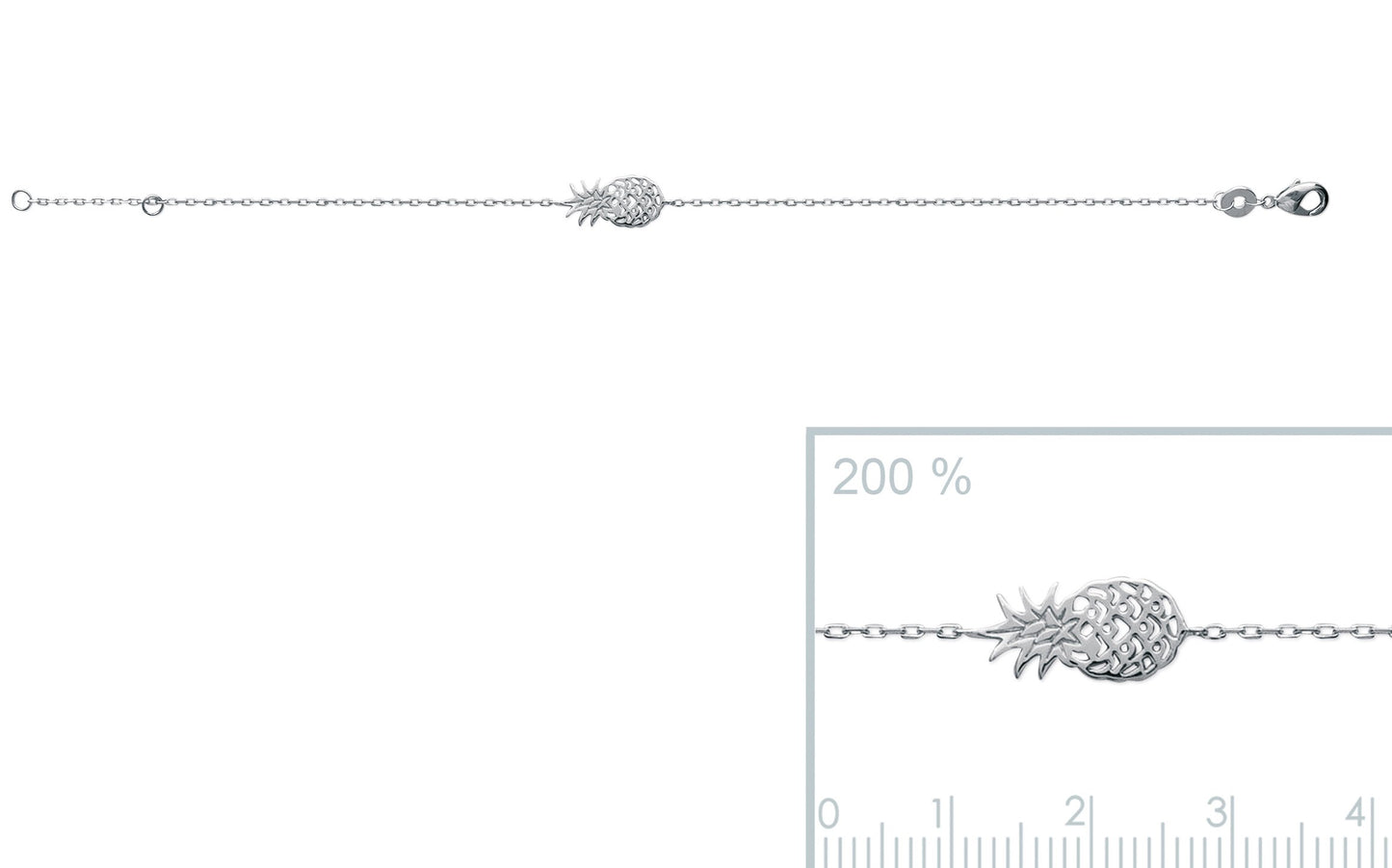 Bracelet ananas en argent