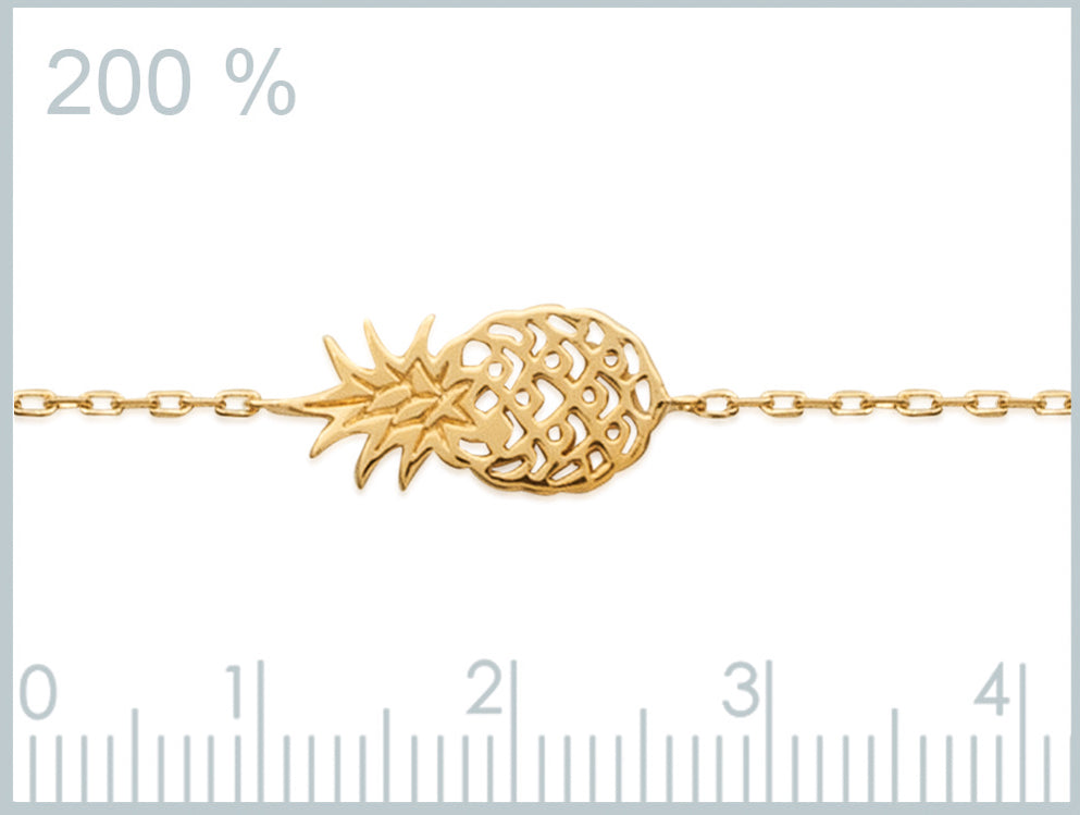 Bracelet ananas plaqué or.  Livraison gratuite