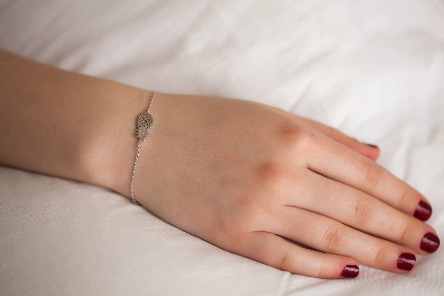 Bracelet ananas en argent