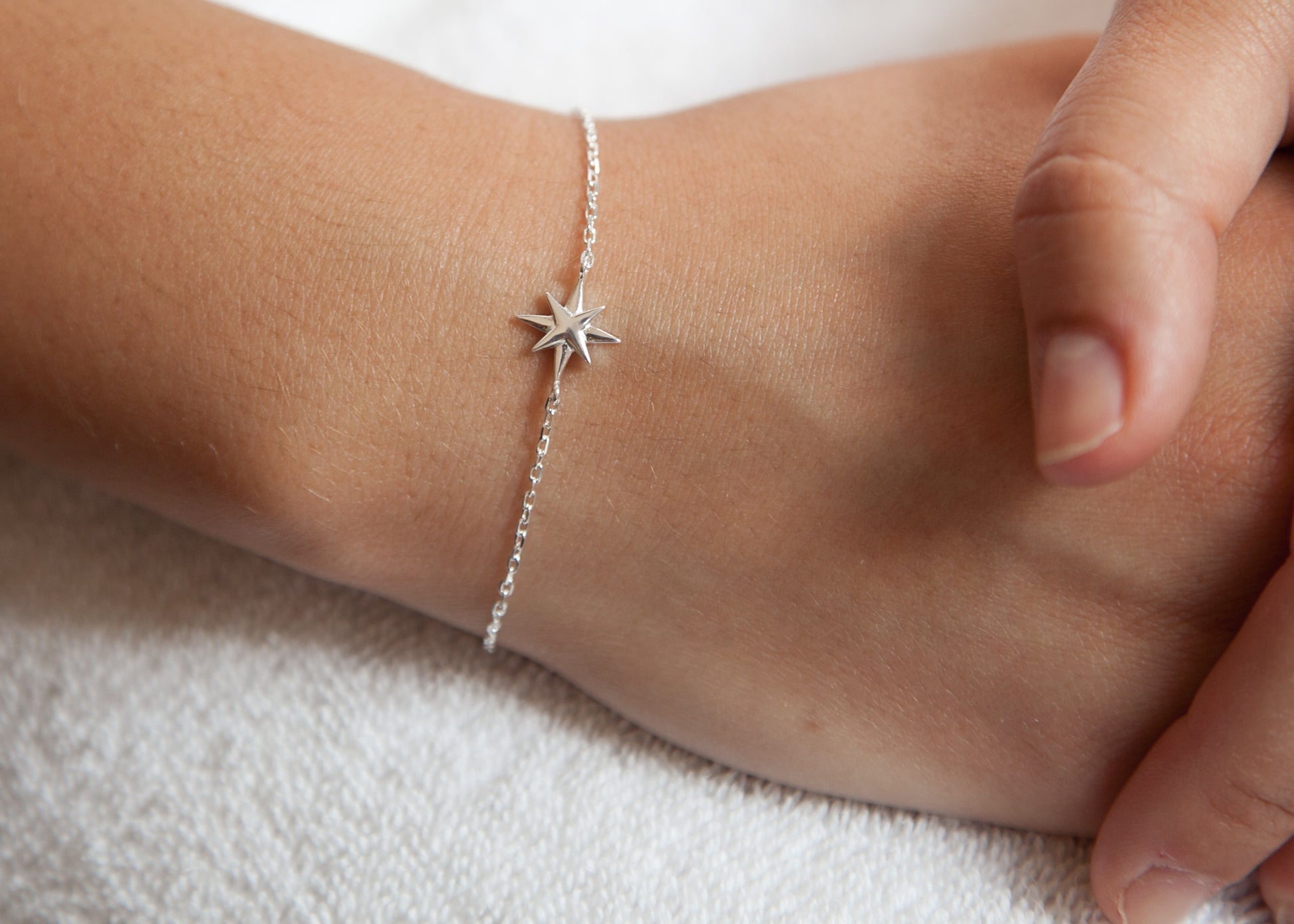 Bracelet étoile du nord en argent