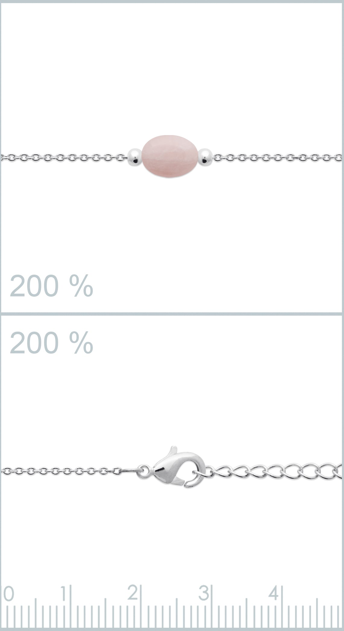 Bracelet quartz rose en argent