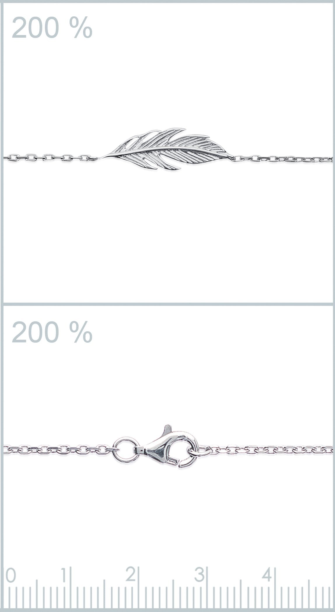 Bracelet plume en argent