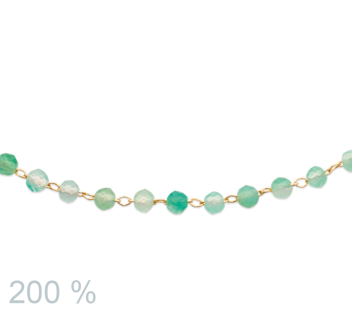 bracelet perle calcedoine plaque or