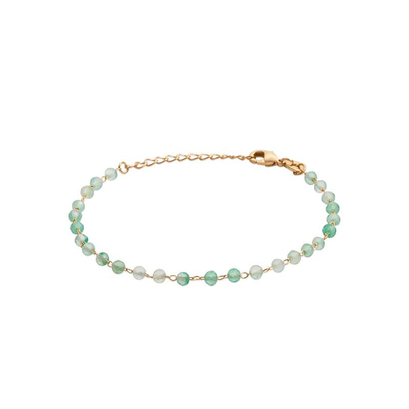 Bracelet pierres de calcédoine plaqué or