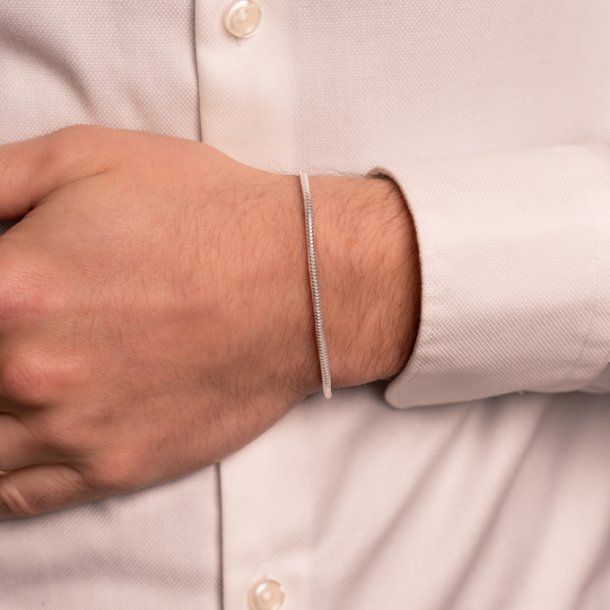 Bracelet chaîne serpent en argent pour hommes
