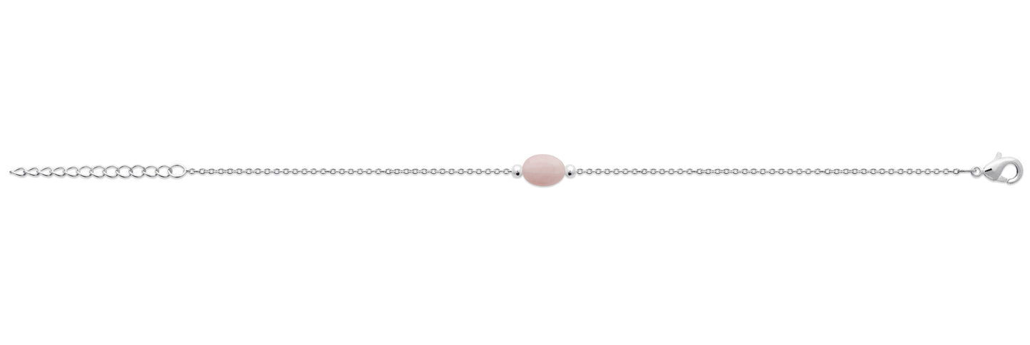Bracelet quartz rose en argent