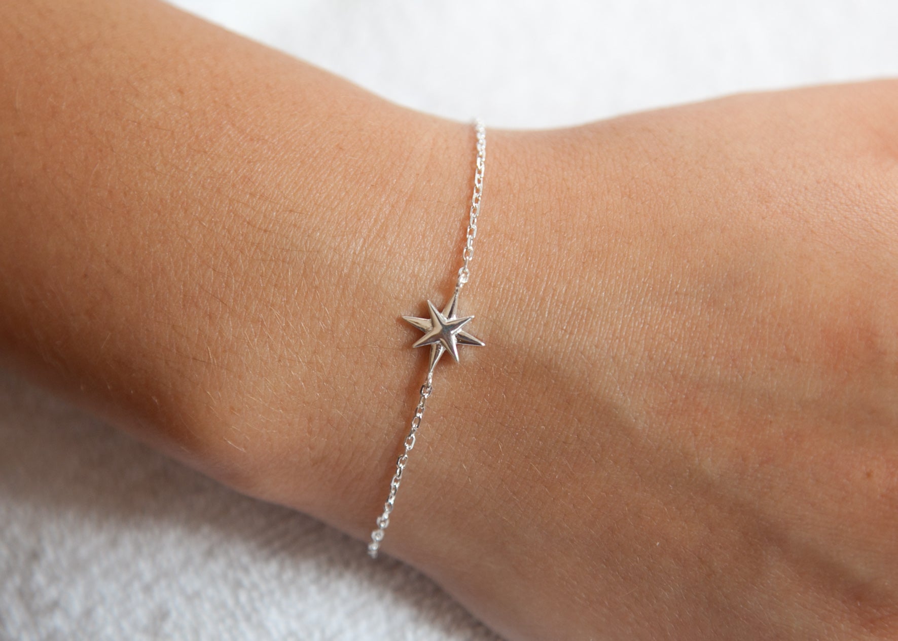 Bracelet étoile du nord en argent