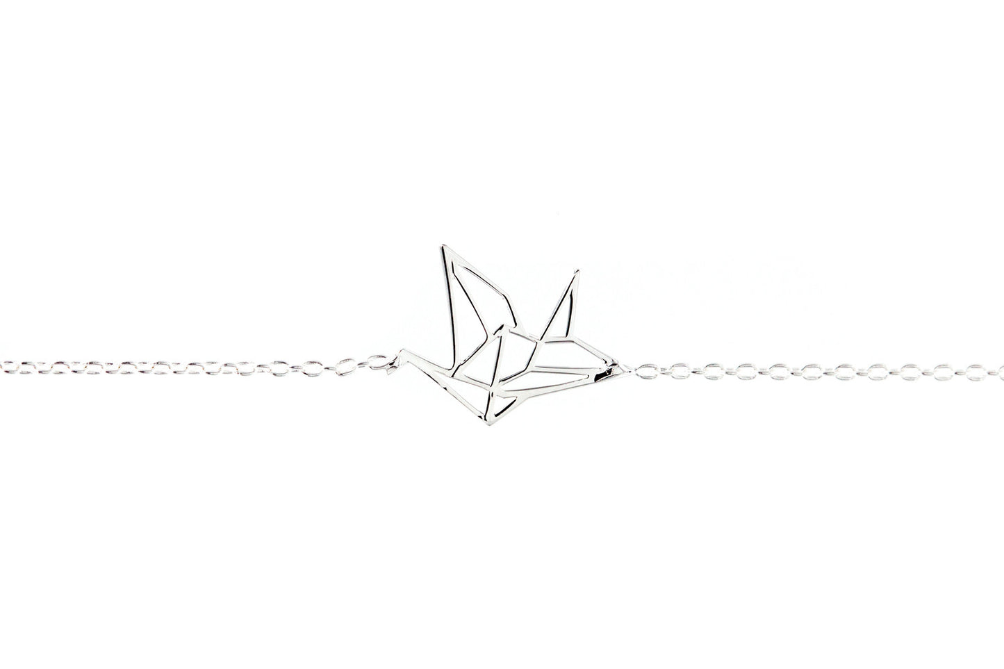 Bracelet grue origami en argent